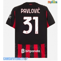 Camisa de time de futebol AC Milan Strahinja Pavlovic #31 Replicas 1º Equipamento 2025-26 Manga Curta